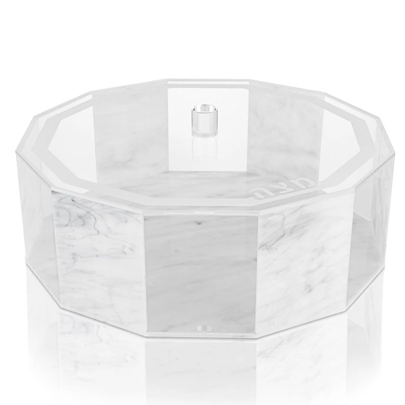 Caja de matza redonda marmoleada 13.5&quot;