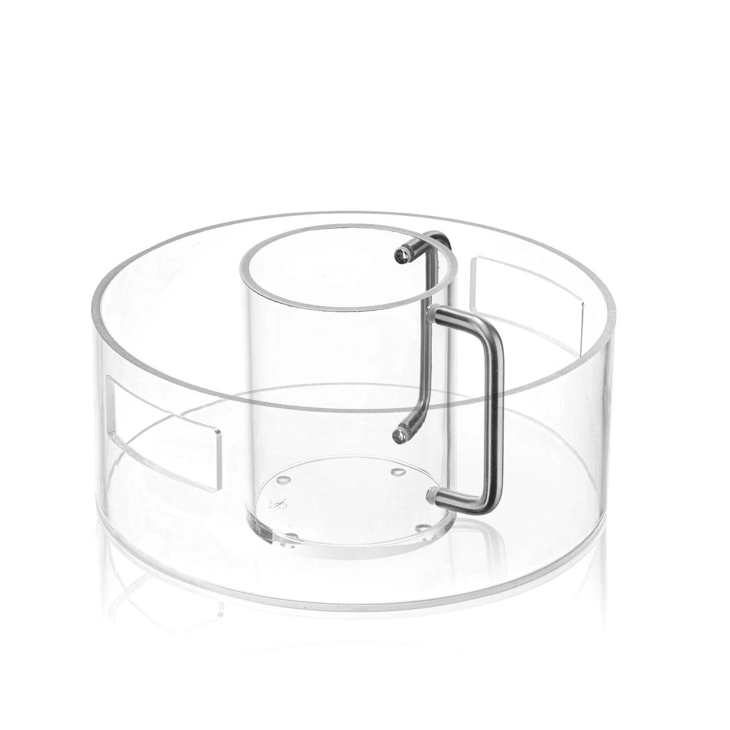 Bowl con netilat en acrilico plateado