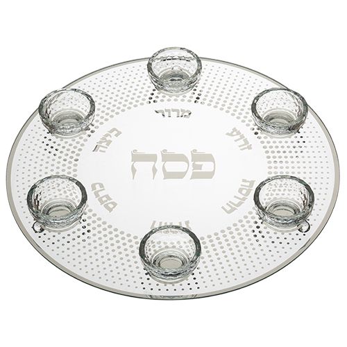 Plato Simanim para Pesaj en vidrio 40cm