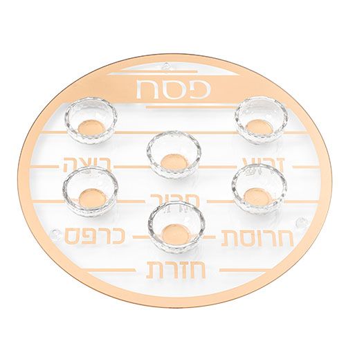 Plato Simanim para Pesaj en vidrio 40cm