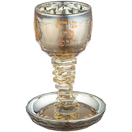 Copa de Kidush detalle vidrio  16 cm