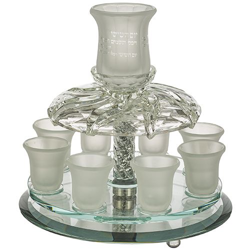 Fuente para Kidush con 8 copitas