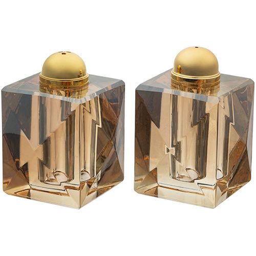 Juego de sal y pimienta de cristal champan