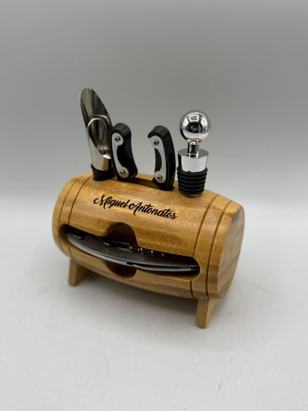 Set para vino en mini Barril