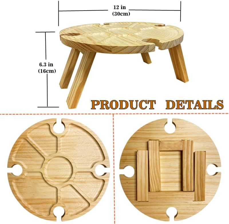 Mesa de picnic plegable de madera