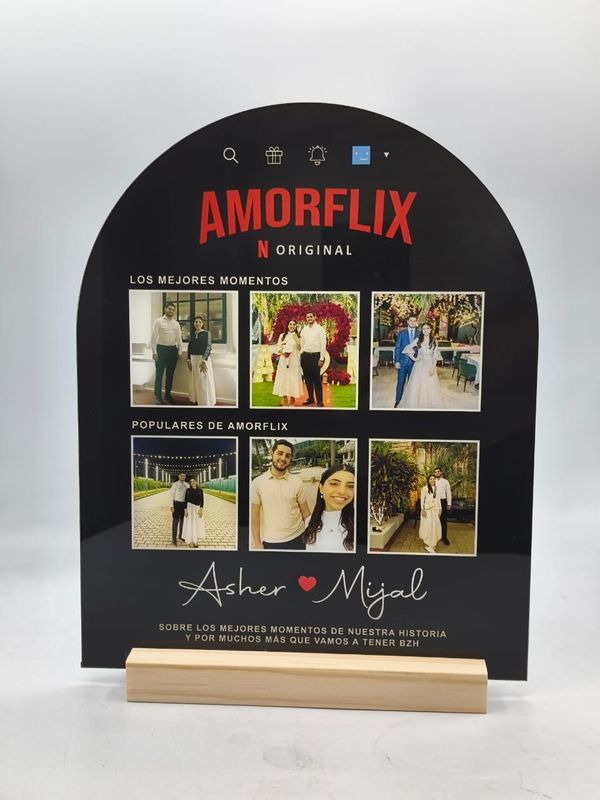 Acrílico de arco de 8 x 10 pulgadas con soporte de madera con foto