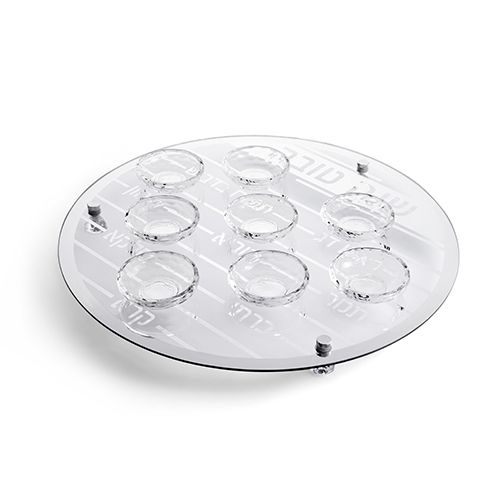 Plato de Simanim para Rosh Hashana en vidrio con cristal
