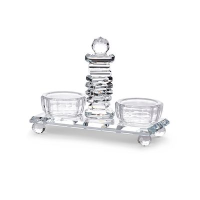 Salero con base de Cristal transparente 13 cm