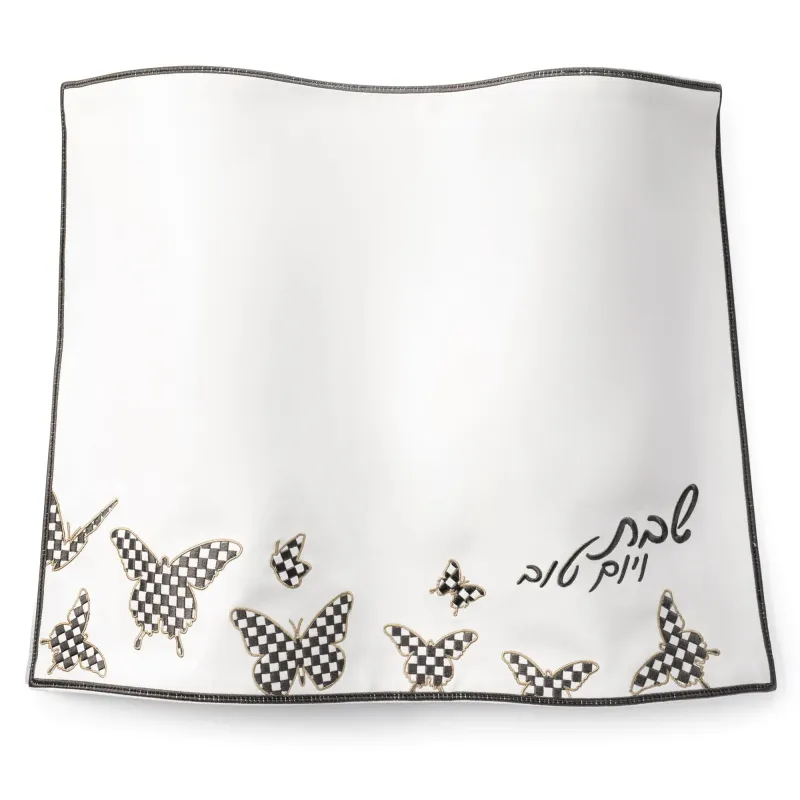 Cobertor de Jala blanco con mariposas
