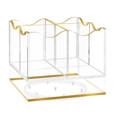 Caddy para cubiertos y servilletas Swivel ondulado Dorado