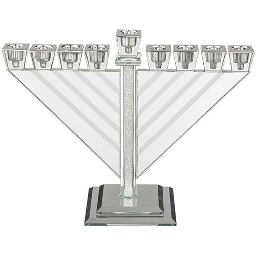 Janukia elegante -V- de cristal transparente con plateado de 21 cm