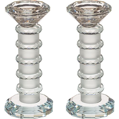 Candelabros elegantes de cristal de 15,5 cm