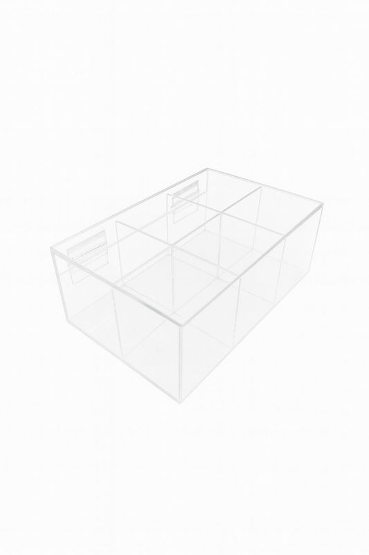 Caja de te acrilica 6 diviciones