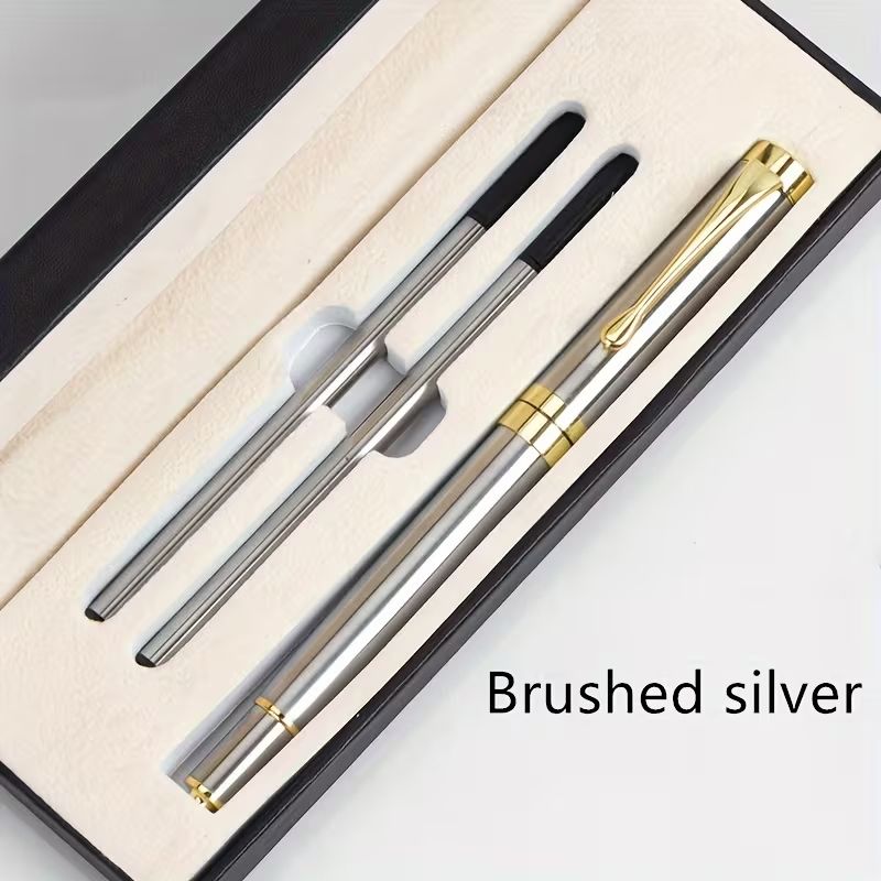 Pluma de lujo plateada