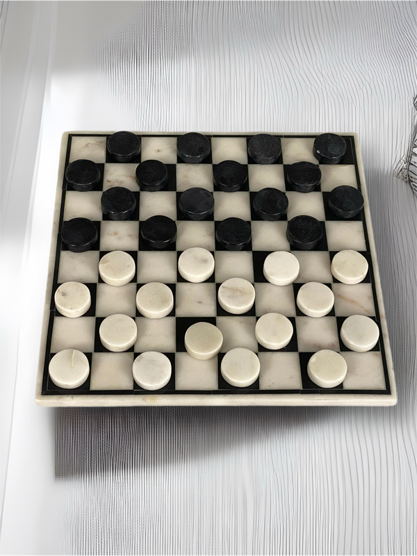 Juego de Damas en mármol con opción de  ajedrez