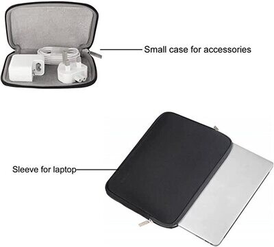 Set funda para Laptop con estuche para cargadores Negro 13 pulgadas
