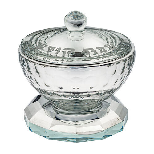 Soportes de cristal para salero 7 cm en plateado