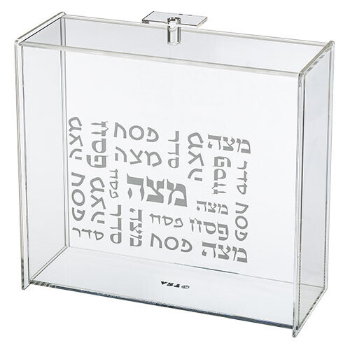 Caja para matza en acrilico transparente 23x21 cm
