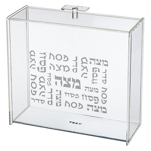 Caja para matza en acrilico transparente 23x21 cm