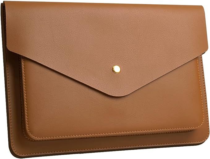Funda para laptop  en cuero café