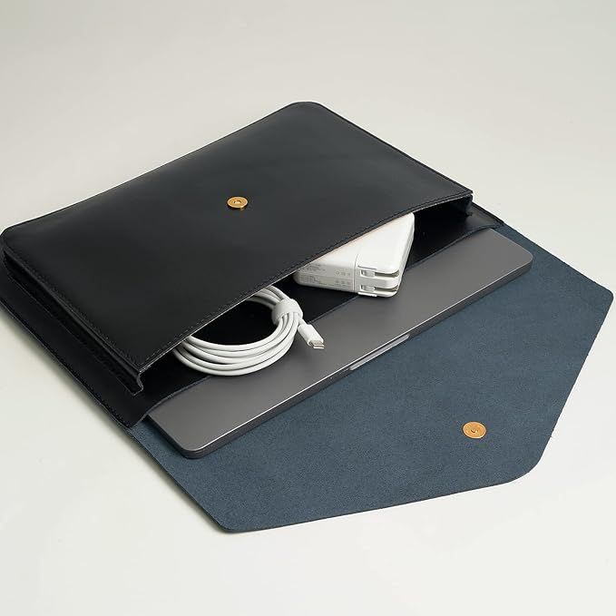 Funda para laptop  en cuero negro