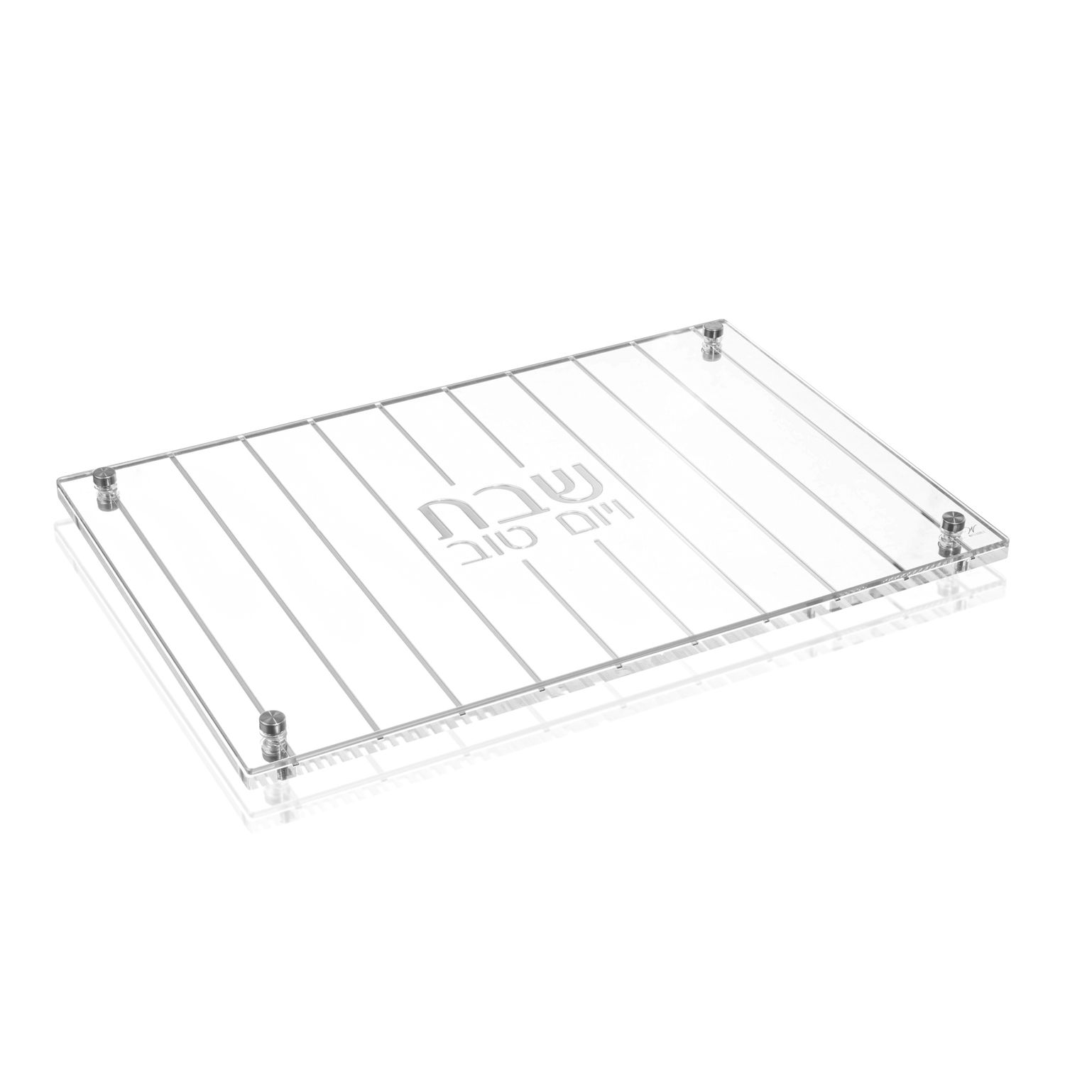 Bandeja para Jala en acrilico lineas verticales plateada