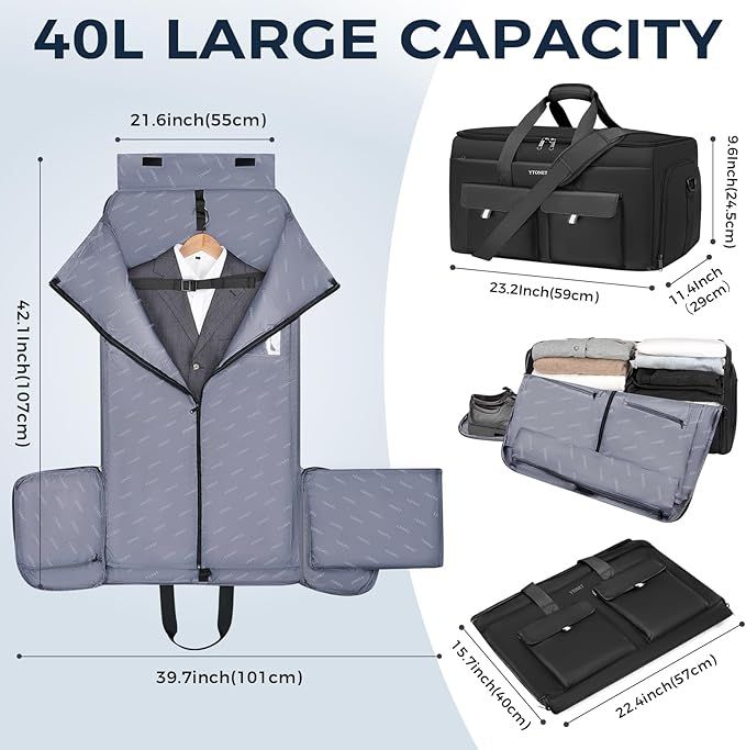 Bolsa de viaje convertible negro