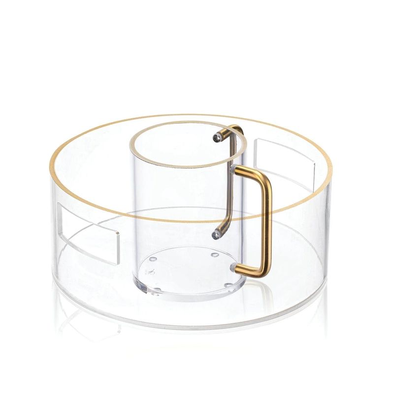 Bowl con netilat en acrilico dorado