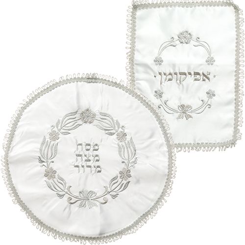 Set cobertor de Matza con Afikoman en satin bordado