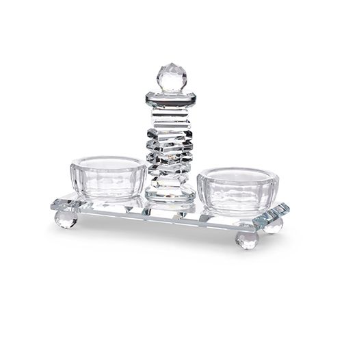 Salero con base de Cristal transparente 13 cm