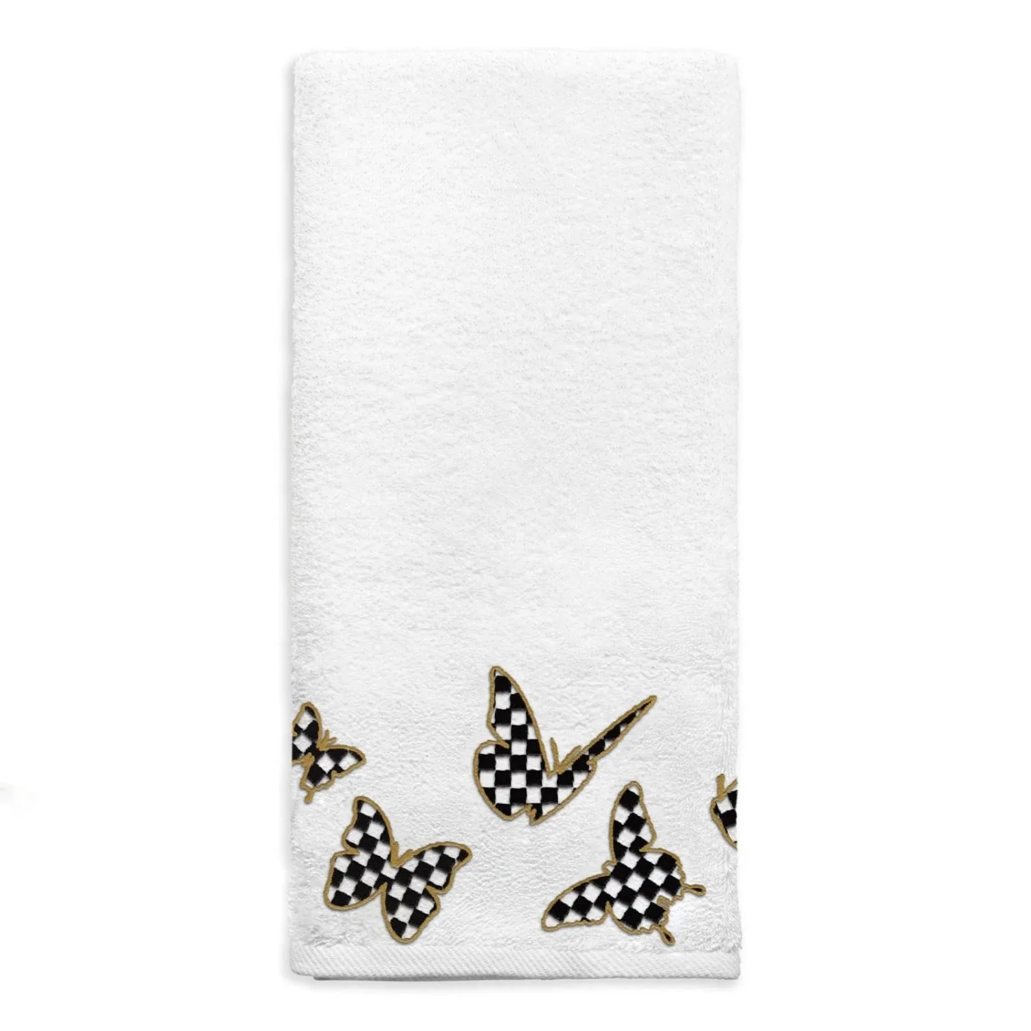 Toalla de manos Netilat Yadayim con mariposas y detalles en dorado