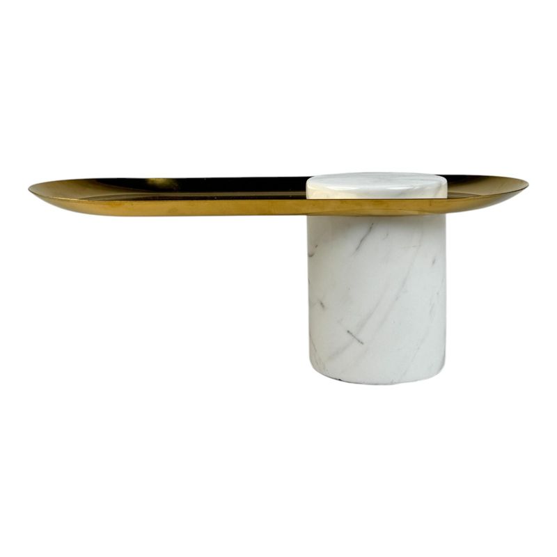 Bandeja con metal y marmol 12X30X11.5CM