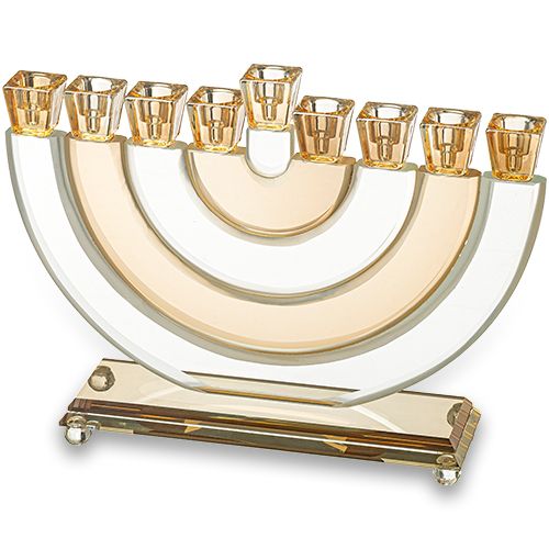 Janukia elegante de cristal de 25 cm transparente con dorado