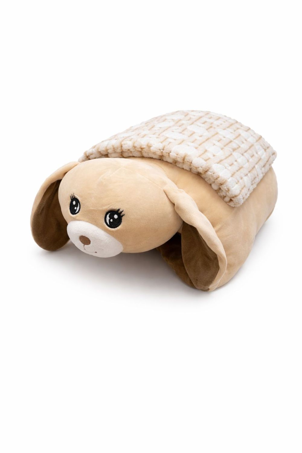 ALMOHADA CON MANTA PERRO BEIGE