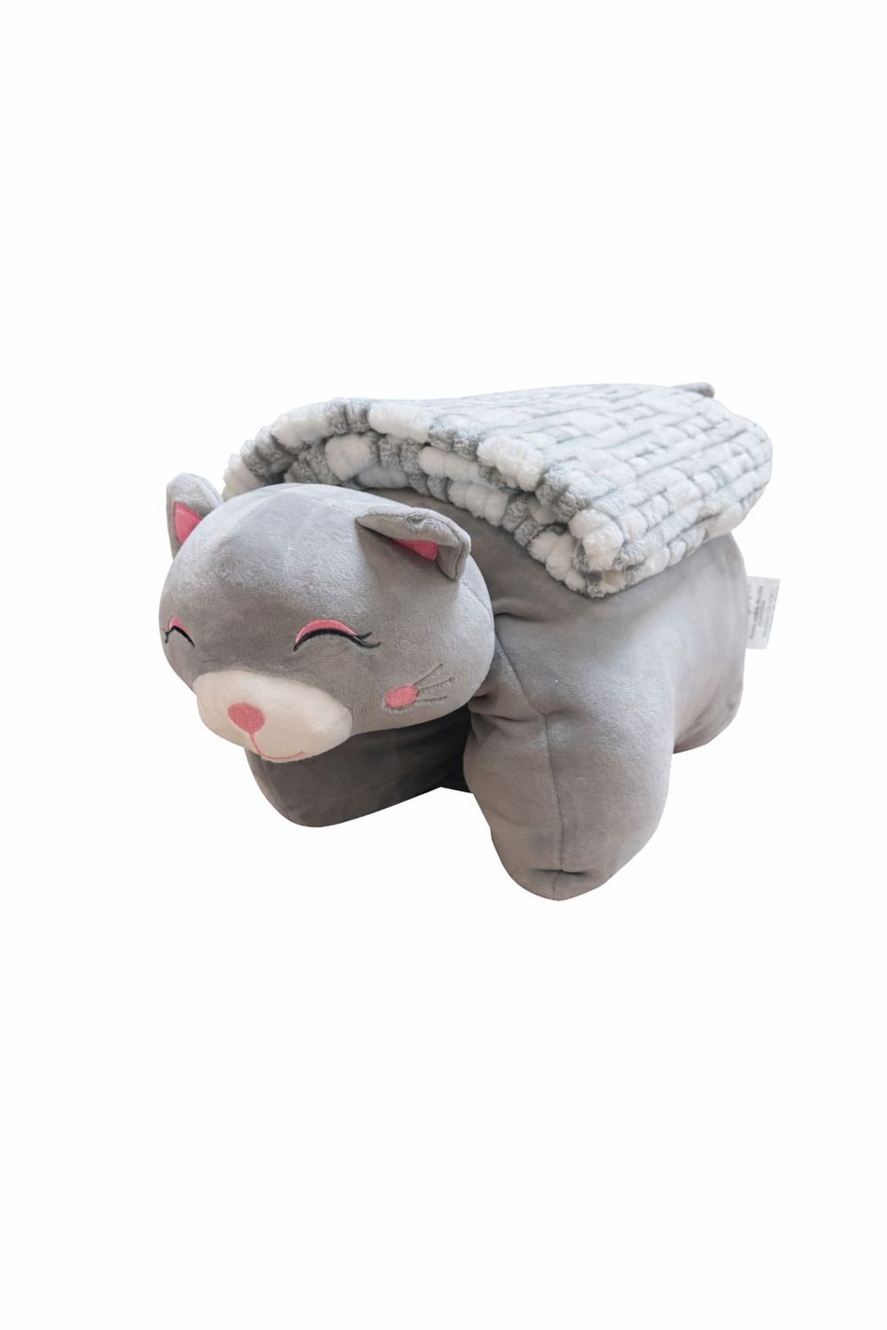 ALMOHADA CON MANTA OSITO CON DETALLES ROSA