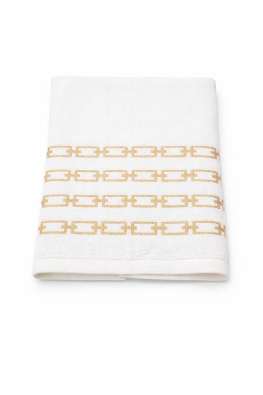 TOALLA CON  DETALLE DE CADENAS DORADOS GRANDE 27X54