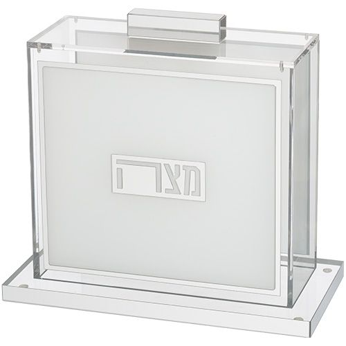 Caja para matza en acrilico con plateado moderno 22*26 cm