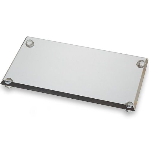 Bandejita de Espejo Biselada Gris 23*13 cm