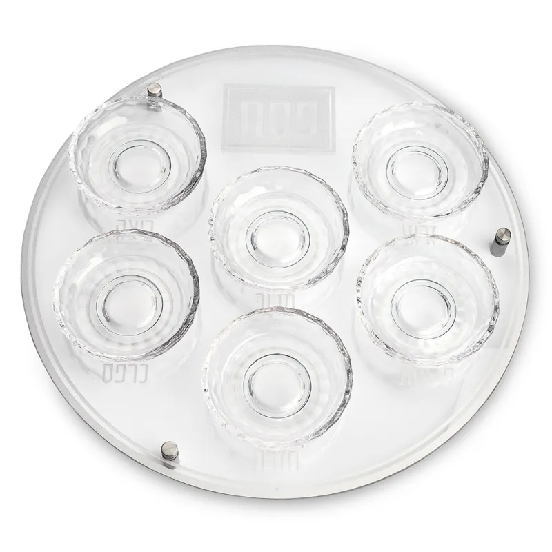 Plato Simanim para Pesaj en vidrio Plateado 40 cm