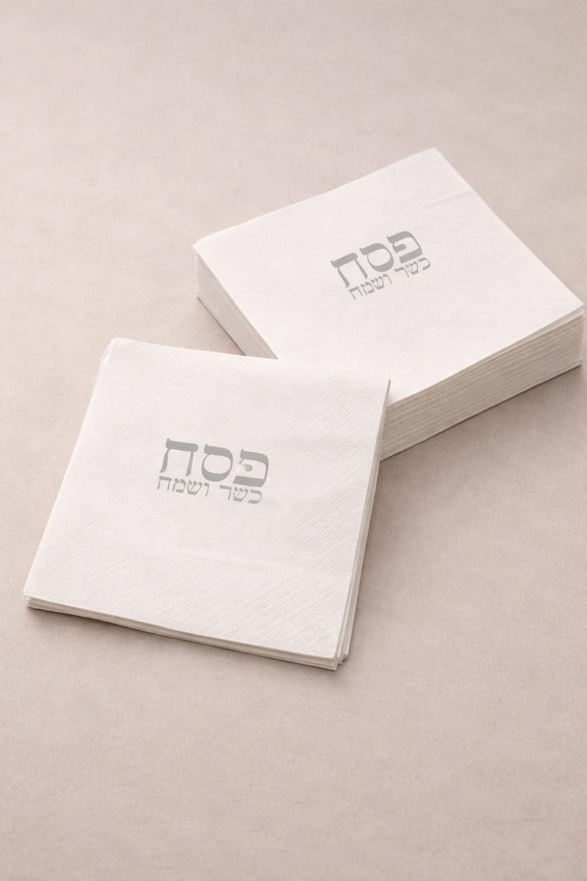 Set de 50 Servillletas Coktail para Pesaj - Classico Gris