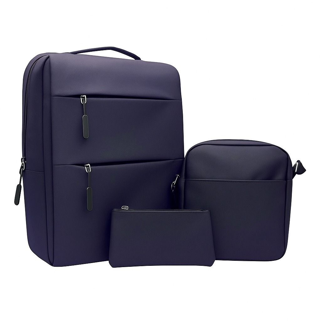 Mochila Ejecutiva con bolsa mediana y cartuchera color Navy