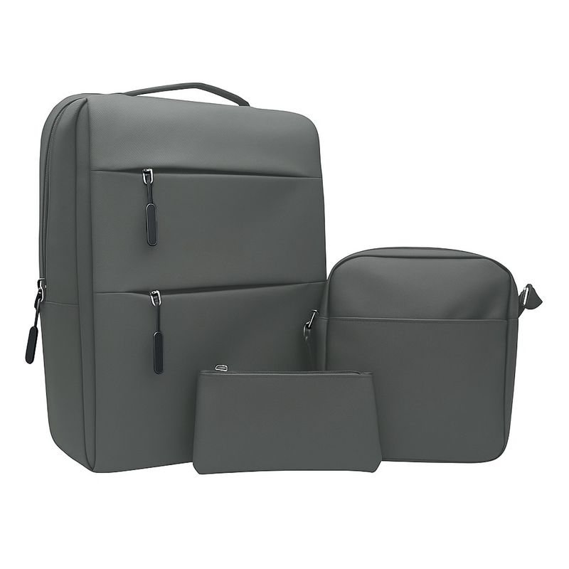 Mochila Ejecutiva con bolsa mediana y cartuchera color Gris