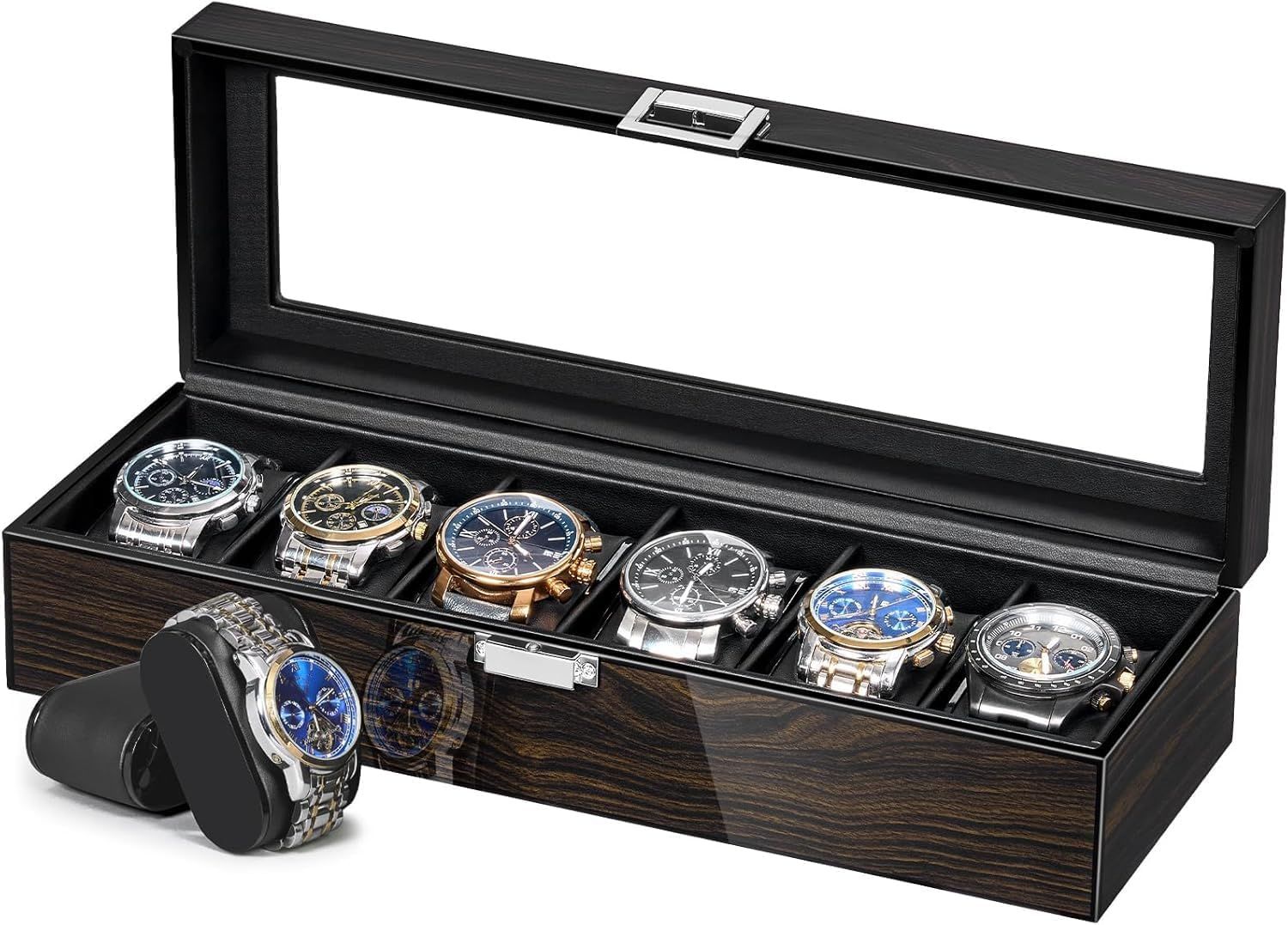 Caja de reloj con 6 slots esilo madera