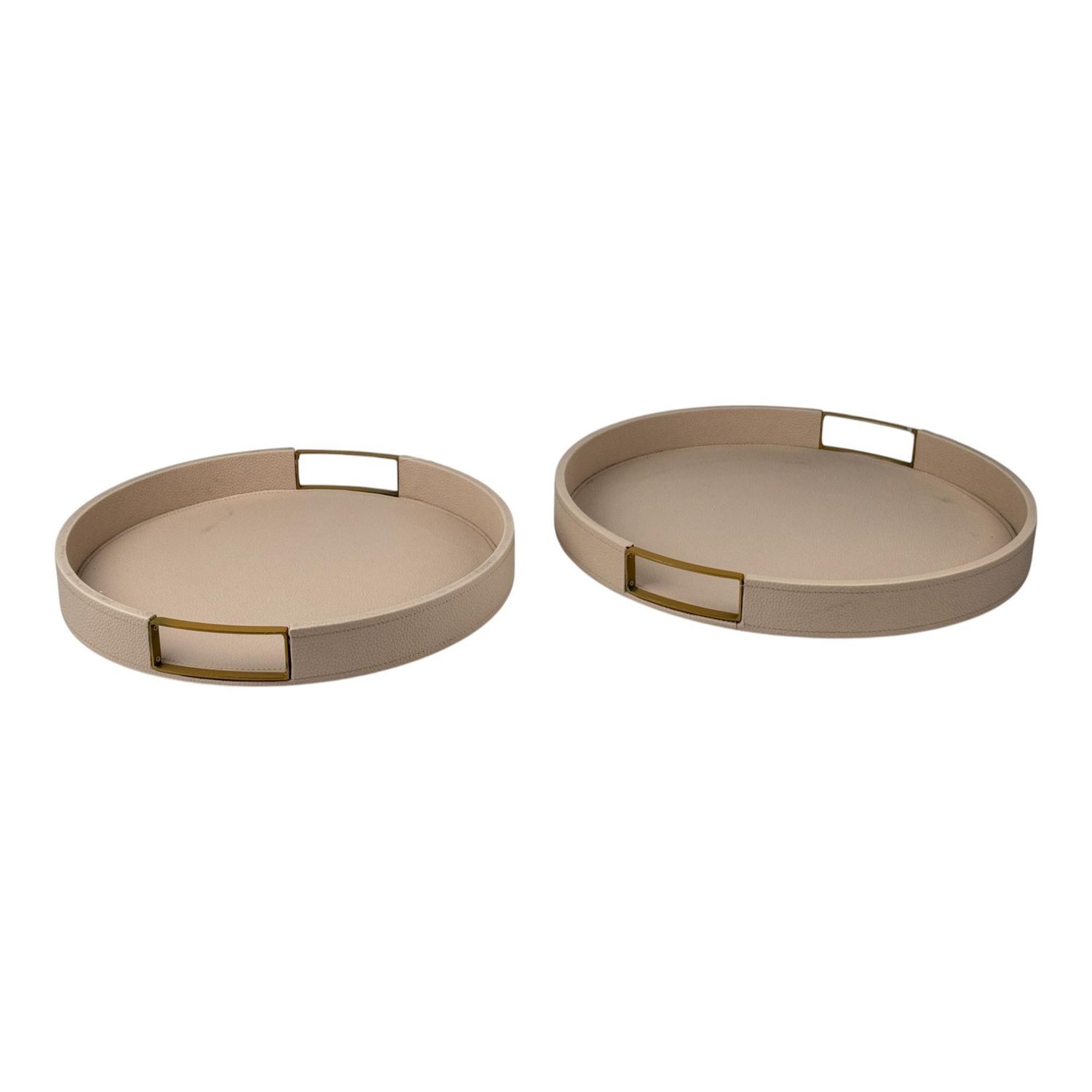 Bandeja circular beige