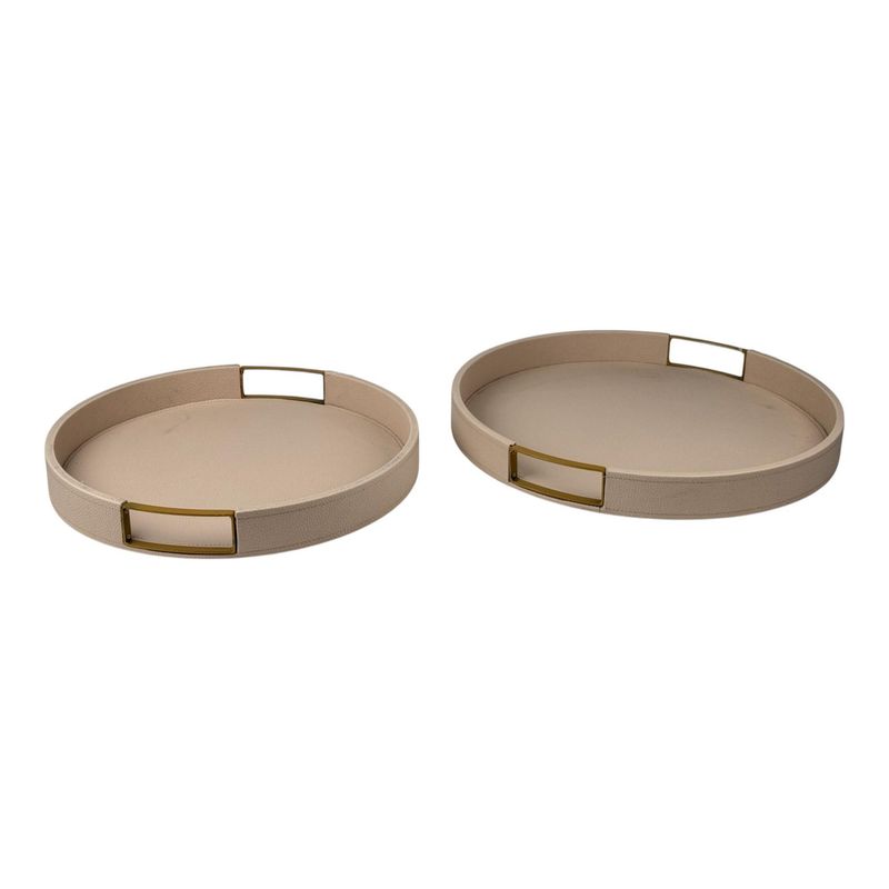 Bandeja circular beige