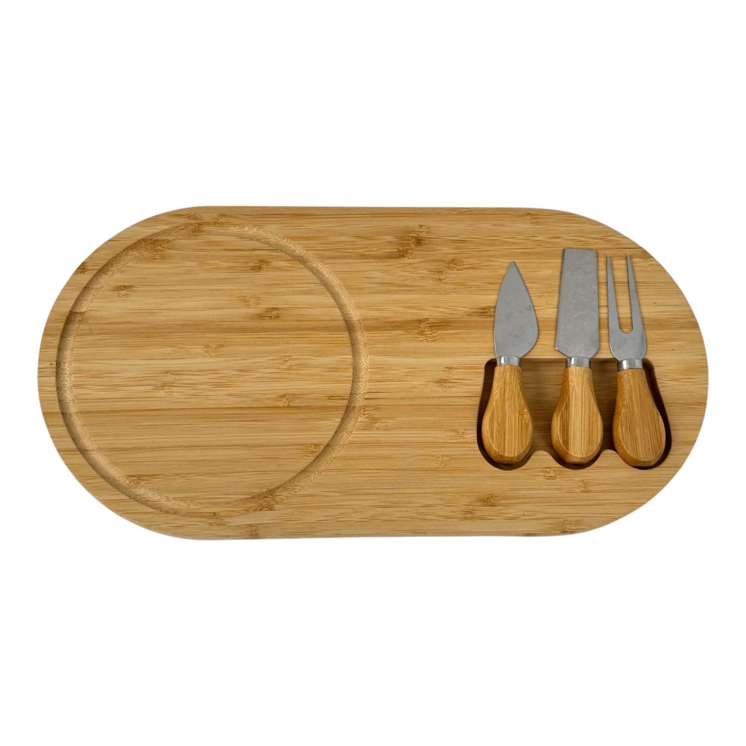 Tabla para quesos Ovalada 3 Utensilios