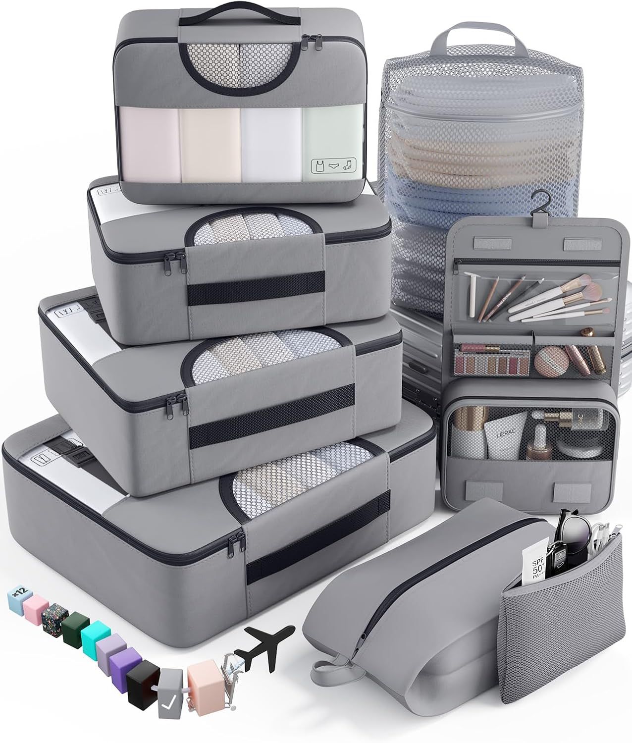 PACKING CUBES  GRIS SET 8