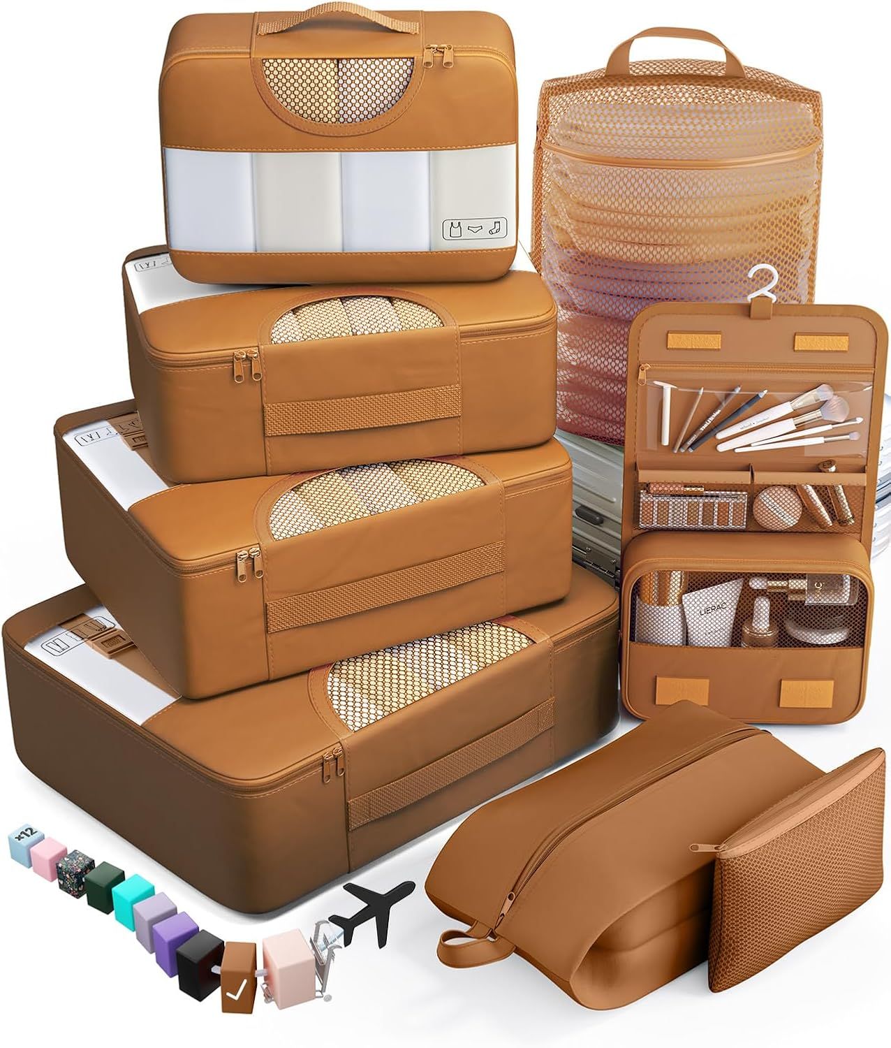 PACKING CUBES  MARRON SET 8