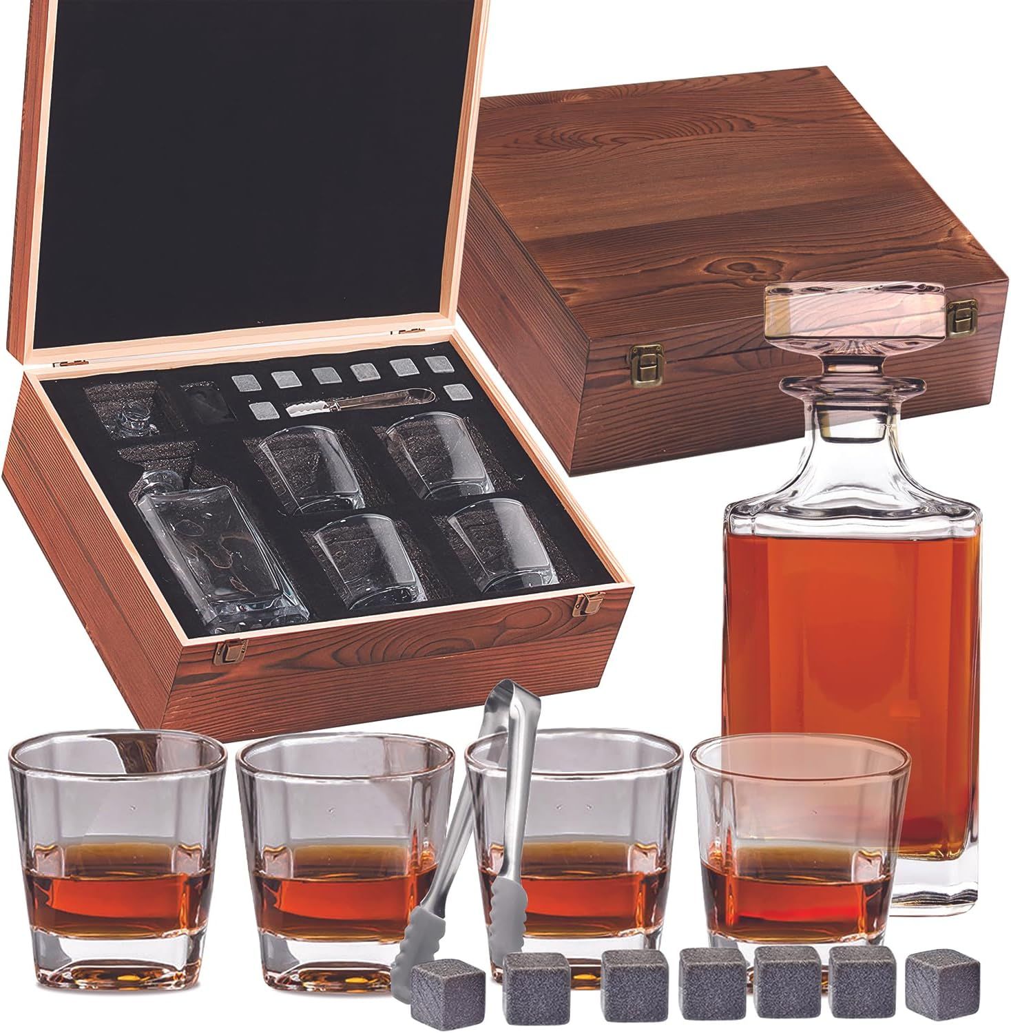 Caja con decanter y 4 vasos