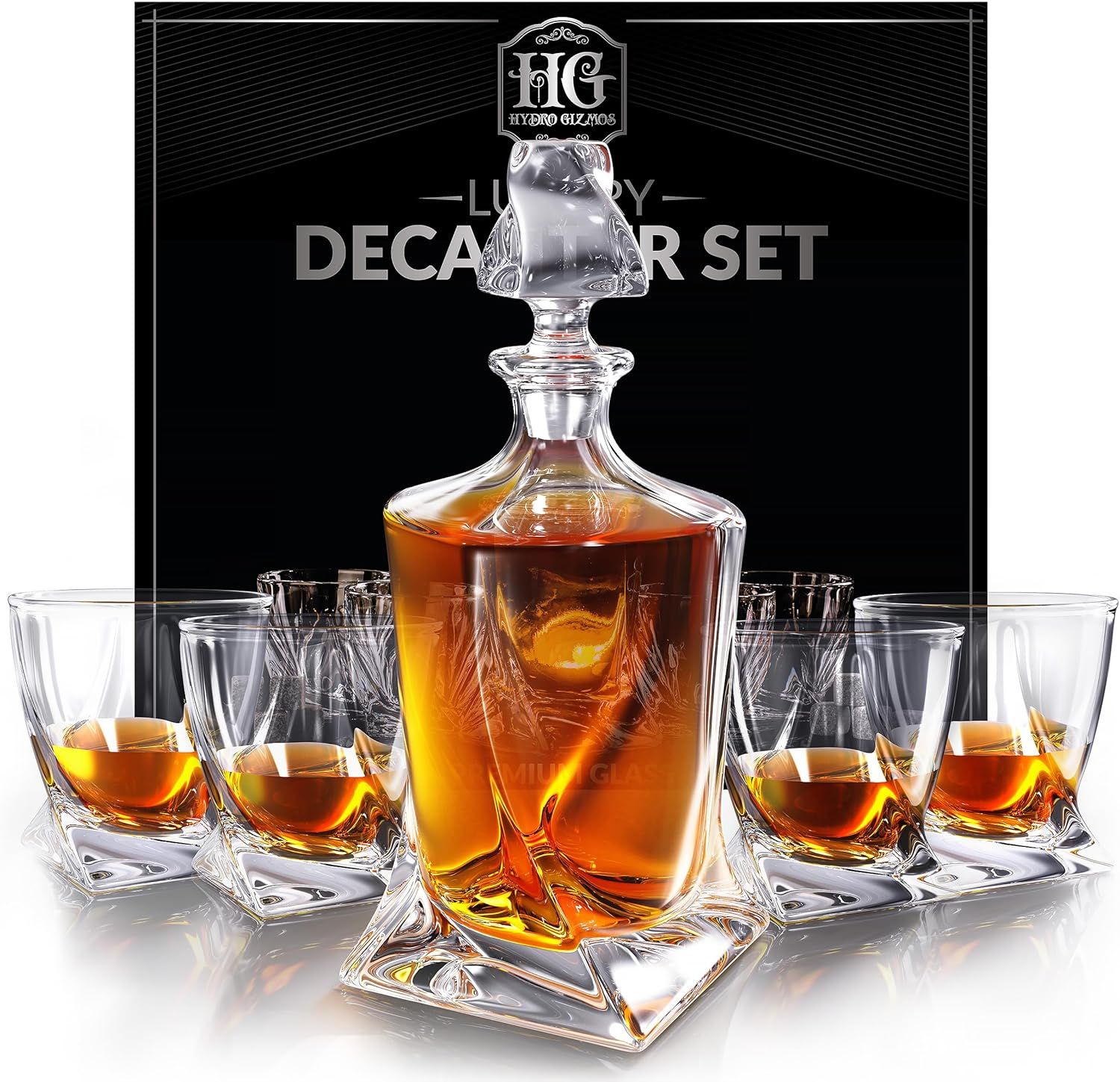 Set de decanter con cuatro vasos mercury